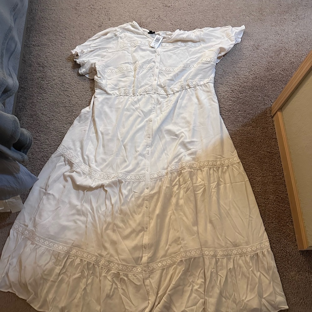 Torrid Whisper White Gauze Maxi Dress
